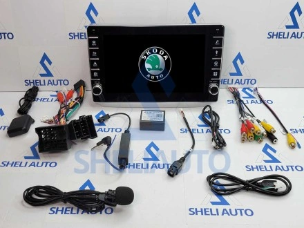 Штатная магнитола Sheli K1 (1/32GB) с кнопками для Skoda Fabia 2 (2007-2014) (серебро)