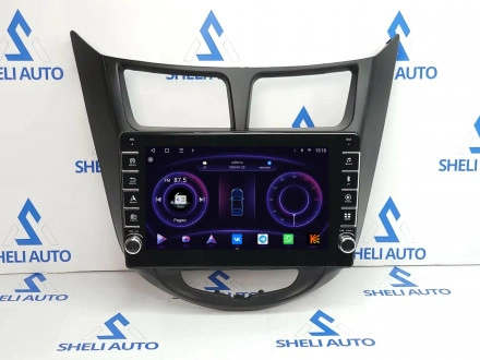Штатная магнитола Sheli K4GT (4/64GB) с кнопками для Hyundai Solaris (2010-2016) (Черная матовая)