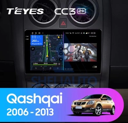 Штатная магнитола Teyes CC3 2K (4/64GB) для Nissan Qashqai J10 (2006-2013)