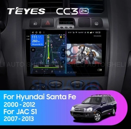 Штатная магнитола Teyes CC3 2K (3/32GB) для Hyundai Santa Fe I (2000-2012)