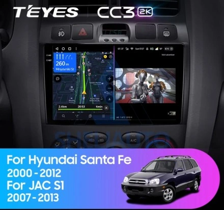 Штатная магнитола Teyes CC3 (4/32GB) для Hyundai Santa Fe I (2000-2012)