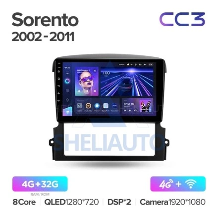 Штатная магнитола Teyes CC3 (4/32GB) для Kia Sorento BL (2002-2011)