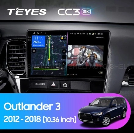 Штатная магнитола Teyes CC3 2K (4/32GB) для Mitsubishi Outlander 3 (2010-2016) Тип-A