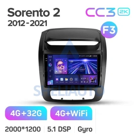 Штатная магнитола Teyes CC3 2K (4/32GB) для Kia Sorento 2 (2012-2021)