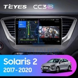 Штатная магнитола Teyes CC3 2K (4/64GB) для Hyundai Solaris 2 (2017-2020) Тип-B