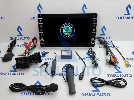 Штатная магнитола Sheli K6GT (6/128GB) с кнопками для Skoda Fabia 2 (2007-2014) (серебро)