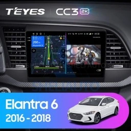 Штатная магнитола Teyes CC3 2K (6/128GB) для Hyundai Elantra 6 (2015-2018) Тип-A