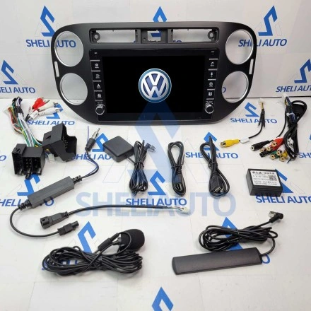 Штатная магнитола Sheli K2GT (2/32GB) с кнопками для Volkswagen Tiguan 1 (2006-2016) (F2) (черная)