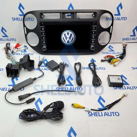 Штатная магнитола Sheli K2 (2/32GB) с кнопками для Volkswagen Tiguan 1 (2006-2016) (F2) (черная)