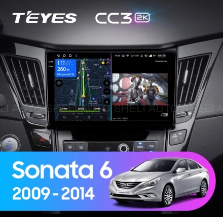 Штатная магнитола Teyes CC3 2K (6/128GB) для Hyundai Sonata 6 YF (2009-2014) Тип-B