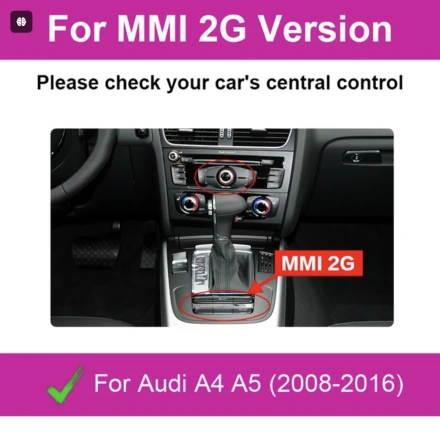 (MMI 2G)  Apple CarPlay Android Auto для Audi A4 A5 S4 S5 Q5 (2008-2016)