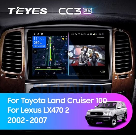 Штатная магнитола Teyes CC3 2K (3/32GB) для Toyota Land Cruiser LC 100 (2002 - 2007) Тип-C (F2)