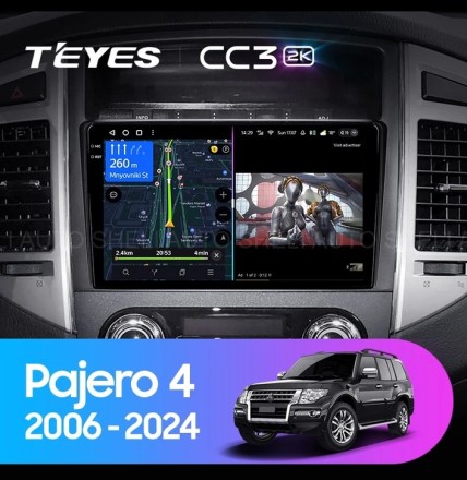 Штатная магнитола Teyes CC3 2K (4/32GB) для Mitsubishi Pajero 4 (2006-2014)