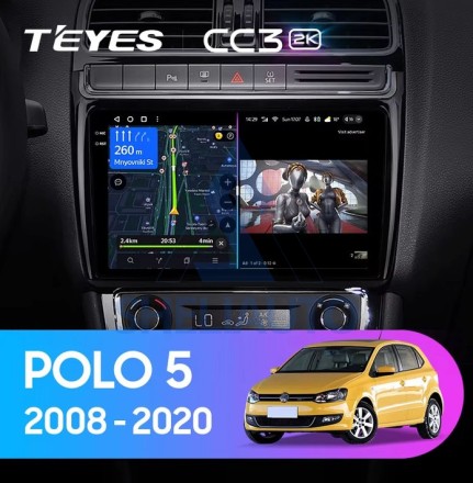 Штатная магнитола Teyes CC3 2K (4/32GB) для Volkswagen Polo 5 (2008-2020)