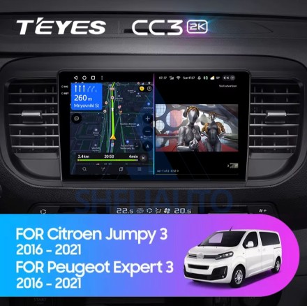 Штатная магнитола Teyes CC3 2K (3/32GB) для Peugeot Expert III (2016-2021)