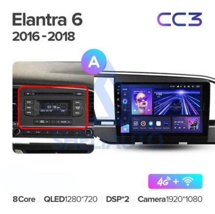 Штатная магнитола Teyes CC3 (4/64GB) для Hyundai Elantra 6 (2015-2018) Тип-B