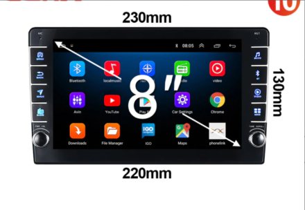 (AL)(K2GT) Магнитола с физическими кнопками (2/32 GB) 4G + 8 CORE (для 10* рамок)