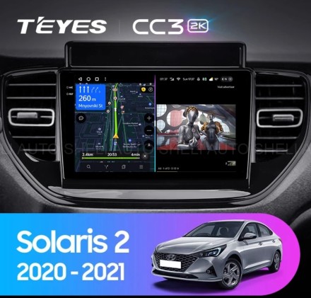Штатная магнитола Teyes CC3 2K (3/32GB) для Hyundai Solaris 2 (2020-2021)