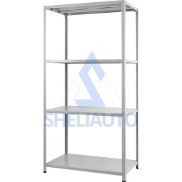 Стеллаж металл 4 полки 200x100x40 см цвет серый нагрузка до 150 кг