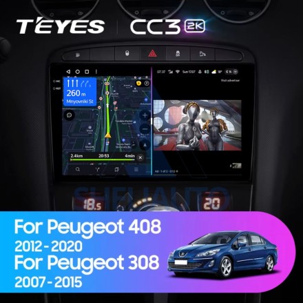 Штатная магнитола Teyes CC3 (4/64GB) для Peugeot 308 (2007-2015) F1