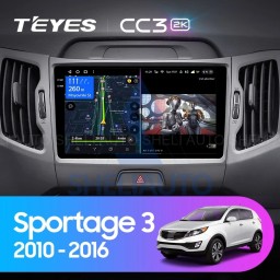 Штатная магнитола Teyes CC3 2K (6/128GB) для Kia Sportage 3 (2010-2016) Тип-B