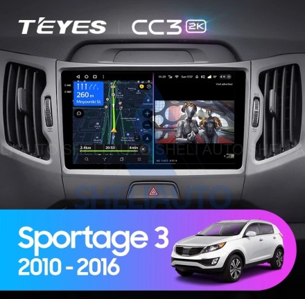 Штатная магнитола Teyes CC3 2K (4/32GB) для Kia Sportage 3 (2010-2016) Тип-B