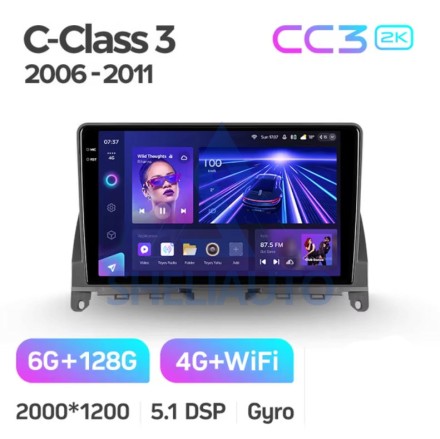 Штатная магнитола Teyes CC3 2K (6/128GB) для Mercedes C Class 3 W204 S204 (2006-2011)