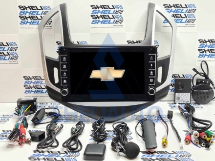 Штатная магнитола Sheli K2GT (2/32GB) с кнопками для Chevrolet Cruze (2012-2015) (черно-серая)