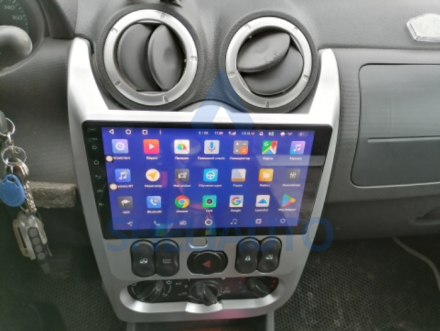 Рамка (СЕРАЯ) Lada Largus (2012-2021) / Renault Logan / Sandero (2009-2015) / Dacia Duster (2010-2017) (9*)