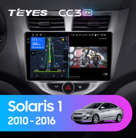 Штатная магнитола Teyes CC3L WiFi (2/32GB) для Hyundai Solaris 1 (2010-2016)
