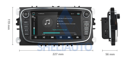 (M2)(черная) Магнитола Ford Focus 2 (08-11)/ S-Max (08-11)/ Mondeo 4 (08-11)/ Galaxy 2 (06-11)/ C-Max (08-11) (7*)