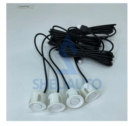 Парктроники для Андроид магнитолы 4 датчика/ Парковочный радар для ГУ Android. Белый цвет