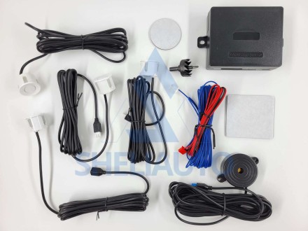 Парктроники для Андроид магнитолы 4 датчика / Парковочный радар для Android (Белый цвет)