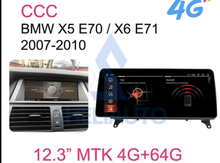 (R4GT) (КОМПЛЕКТ) (CCC) Магнитола BMW X5 E70 / X6 E71 (MTK) 12.3*