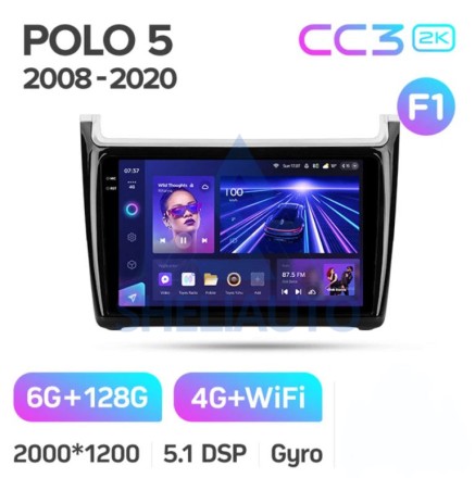 Штатная магнитола Teyes CC3 2K (6/128GB) для Volkswagen Polo 5 (2008-2020)