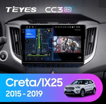 Штатная магнитола Teyes CC3 2K (3/32GB) для Hyundai CRETA IX25 (2015-2021)