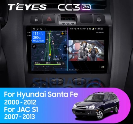 Штатная магнитола Teyes CC3L WiFi (2/32GB) для Hyundai Santa Fe I (2000-2012)