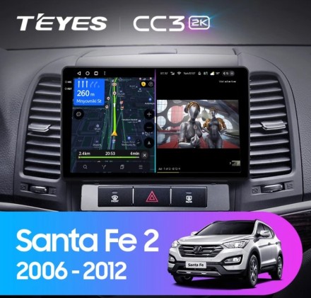 Штатная магнитола Teyes CC3 2K (4/64GB) для Hyundai Santa Fe 2 (2006-2012)