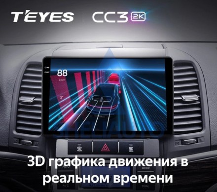 Штатная магнитола Teyes CC3 2K (4/64GB) для Hyundai Santa Fe 2 (2006-2012)