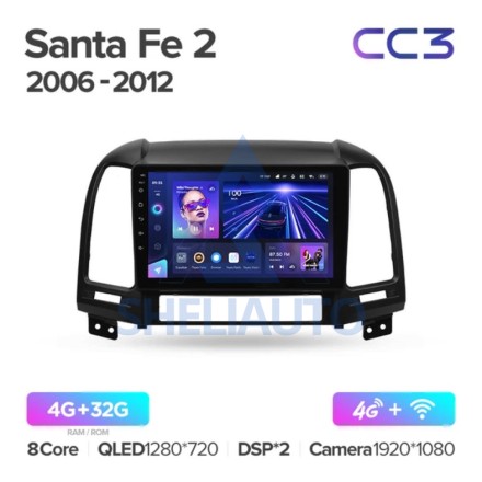 Штатная магнитола Teyes CC3 (4/32GB) для Hyundai Santa Fe 2 (2006-2012)