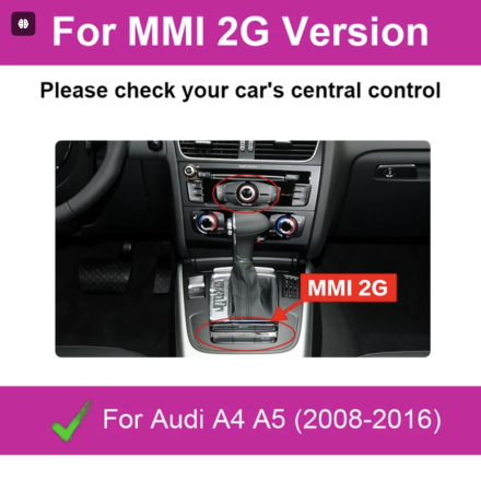 (MMI 2G)  Apple CarPlay Android Auto для Audi A4 A5 S4 S5 Q5 (2008-2016)