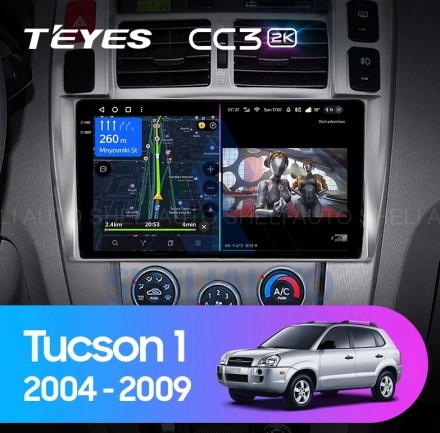 Штатная магнитола Teyes CC3 (4/64GB) для Hyundai Tucson 1 (2004-2009)
