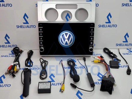 Штатная магнитола Sheli K4GT (4/64GB) с кнопками для Volkswagen Touran 1 (2003-2010) (F1) (серая)