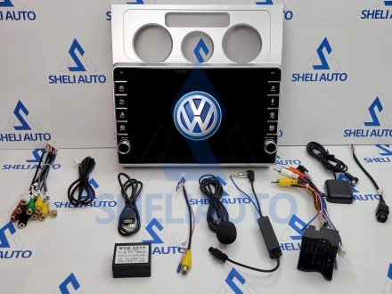 Штатная магнитола Sheli K2 (2/32GB) с кнопками для Volkswagen Touran 1 (2003-2010) (F1) (серая)