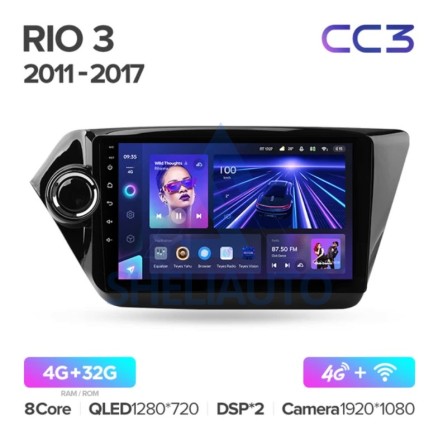 Штатная магнитола Teyes CC3 (4/32GB) для Kia Rio 3 (2011-2016)