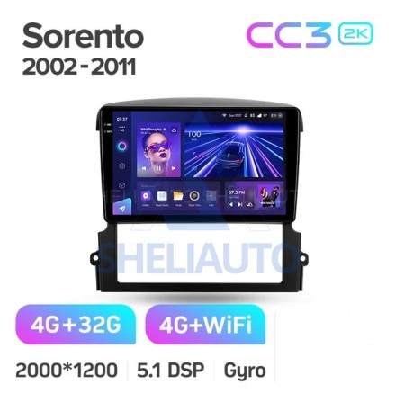 Штатная магнитола Teyes CC3 2K (4/32GB) для Kia Sorento BL (2002-2011)