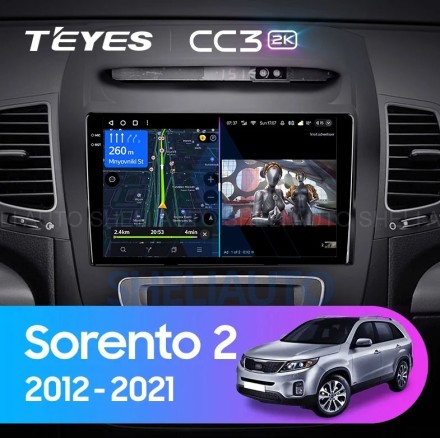 Штатная магнитола Teyes CC3 2K (4/64GB) для Kia Sorento 2 (2012-2021)
