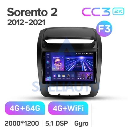 Штатная магнитола Teyes CC3 2K (4/64GB) для Kia Sorento 2 (2012-2021)