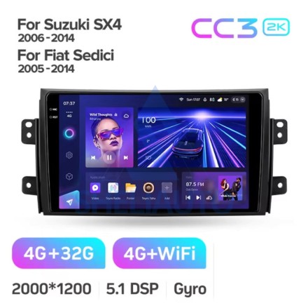 Штатная магнитола Teyes CC3 2K (4/32GB) для Suzuki SX4 (2006-2014)