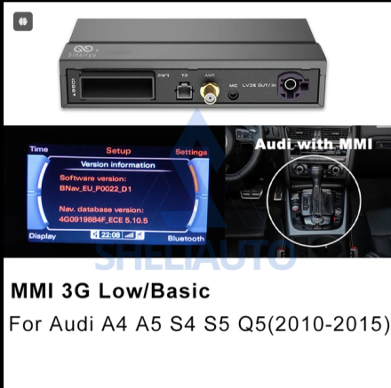 (НЗ) (MMI 3G LOW/Basic)  Apple CarPlay Android Auto для Audi A4 A5 S4 S5 Q5 (2010-2015)